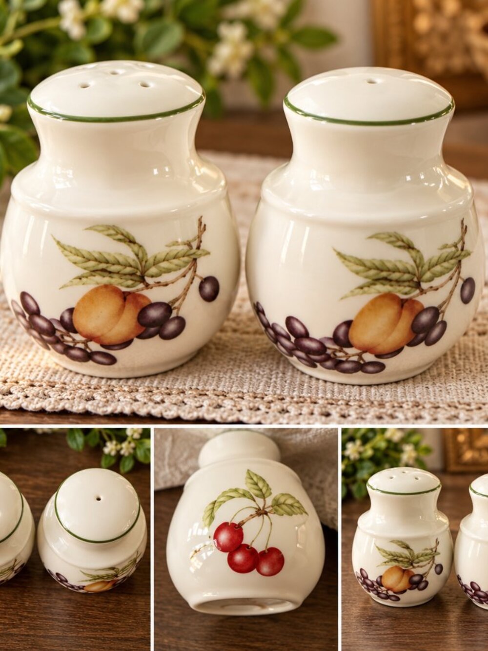 Royal Doulton China 🍐🫐ASHBERRY - SALT or PEPPER SHAKERS-No Chips Or Cracks